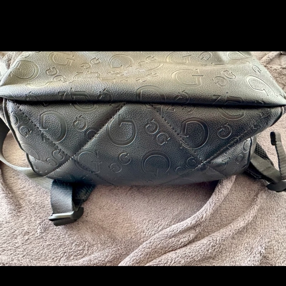 GUESS Charcoal Embossed Backpack - Picture 4 of 6